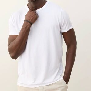 Crew tee T-shirt PURE WHITE plan no logo eco-friendly costume fabric beech wood